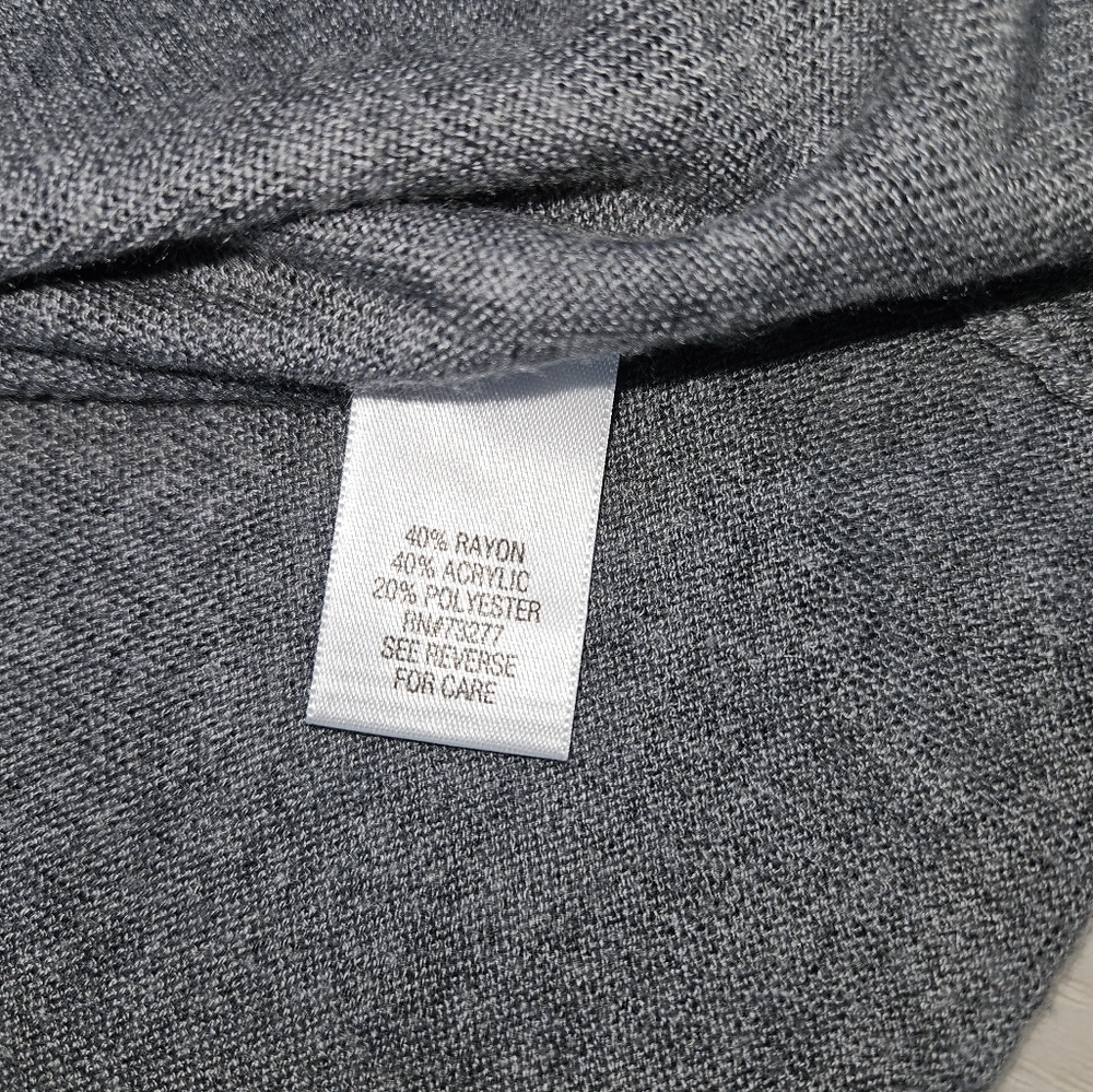 Apt. 9 Grey & Black Colorblock Open Front Cardigan Sweater Women's Small - Picture 6 of 8